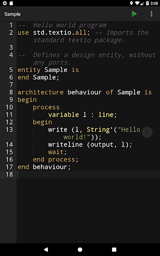 VHDL Programming Compiler ekran görüntüsü