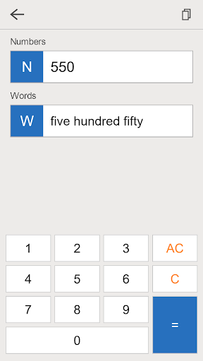 Numbers to words converter ekran görüntüsü