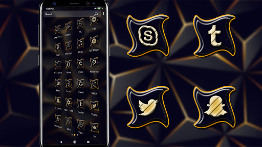 3D Triangle Black Theme ekran görüntüsü