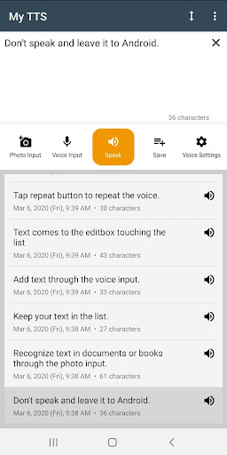 My TTS: Text-to-Speech ekran görüntüsü