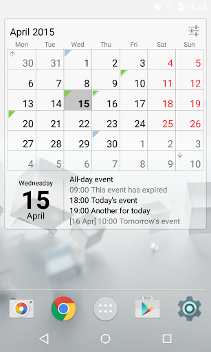 Calendar Widget Month + Agenda ekran görüntüsü