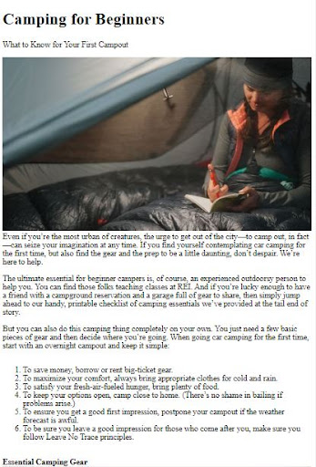 How to Camp ekran görüntüsü