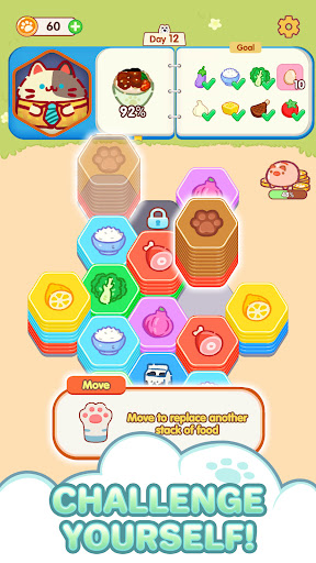Hexa Food Sort - Sorting Games ekran görüntüsü