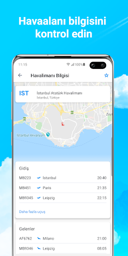 Canlı Uçaklar - Uçak takibi ekran görüntüsü