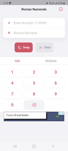 Roman Numerals Converter ekran görüntüsü