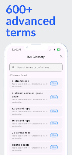 ISA Glossary ekran görüntüsü