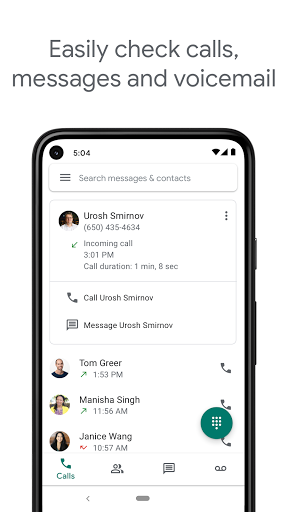 Google Voice ekran görüntüsü