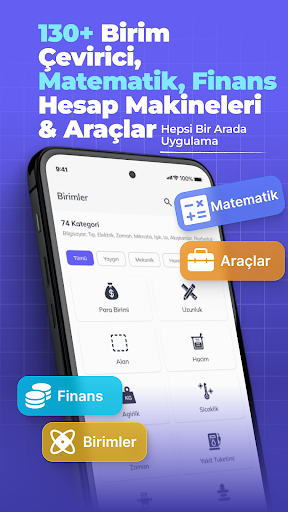 Birim Dönüştürücü, Hesaplayıcı ekran görüntüsü