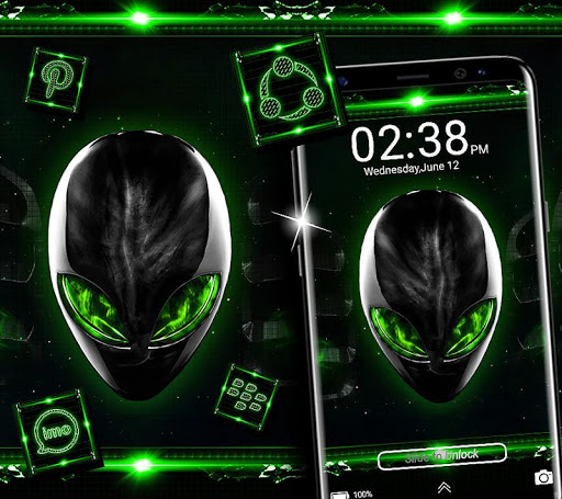 Alien Green Launcher Theme ekran görüntüsü
