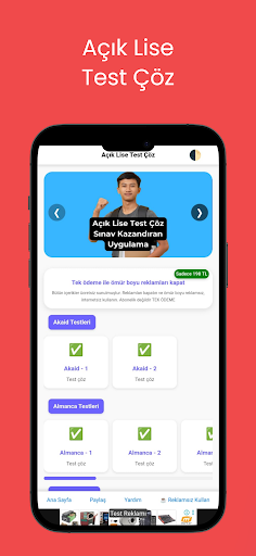 Açık Lise Test Çöz ekran görüntüsü