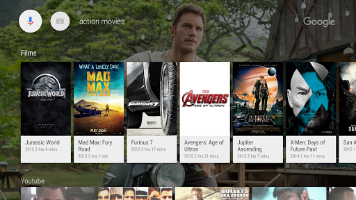 Google app for Android TV ekran görüntüsü
