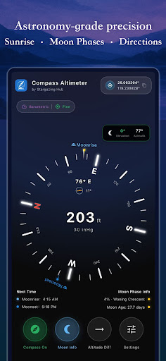 Compass Altimeter: Sun & Moon ekran görüntüsü