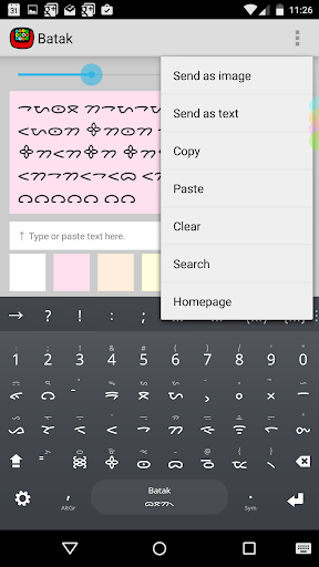 Batak Keyboard plugin ekran görüntüsü