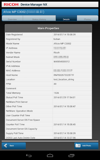 RICOH Device Manager NX ekran görüntüsü