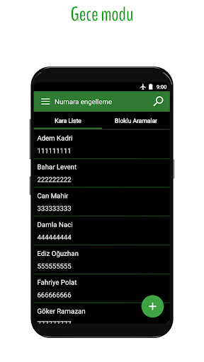Çağrı engelleme ekran görüntüsü