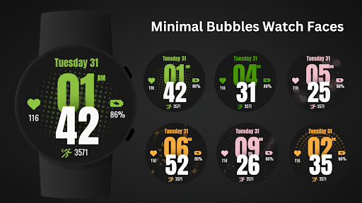 Minimal Bubbles Watch Face ekran görüntüsü