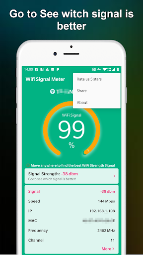 WiFi Signal Strength Meter Pro ekran görüntüsü