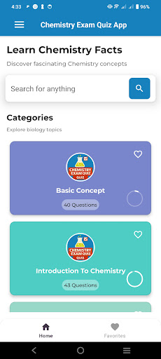 Chemistry Exam Quiz App ekran görüntüsü