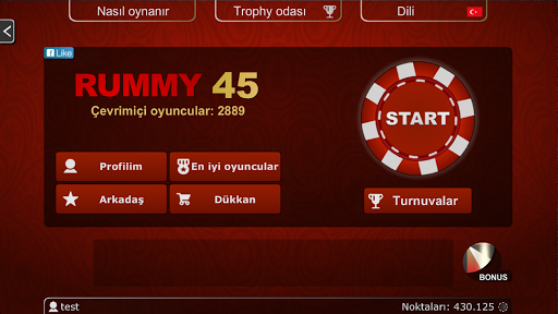 45 Okey ekran görüntüsü
