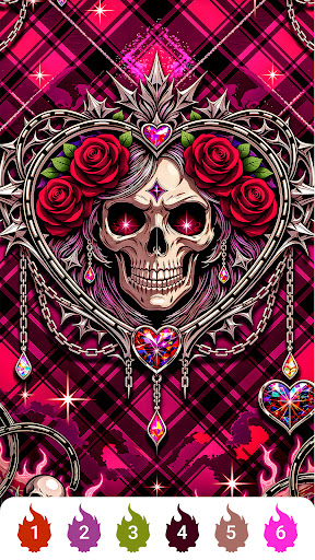 Skull Rose Color by Number ekran görüntüsü