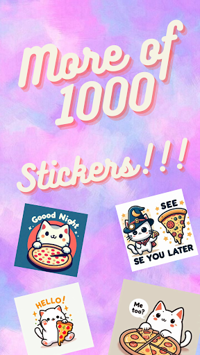 Pizza Kitty Stickers ekran görüntüsü
