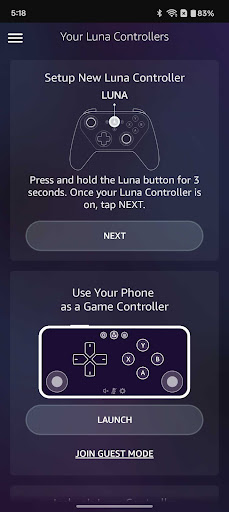 Luna Controller ekran görüntüsü