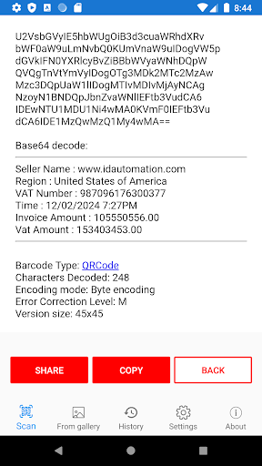 Barcode Data Decoder Verifier ekran görüntüsü