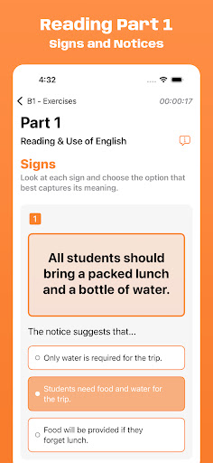 Cambridge B1 Exam Simulator ekran görüntüsü