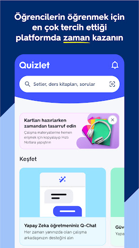 Quizlet: Yapay Zeka ile öğren ekran görüntüsü