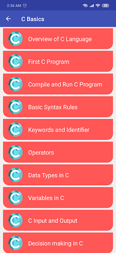 C Language Programming App ekran görüntüsü