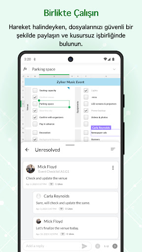 Zoho Sheet: E-tablo app ekran görüntüsü