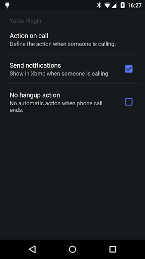Call plugin for Yatse ekran görüntüsü