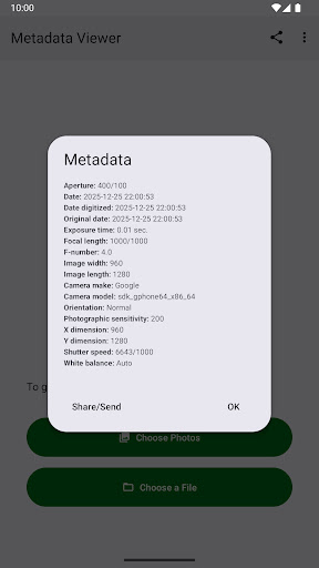 Photo Metadata Viewer ekran görüntüsü