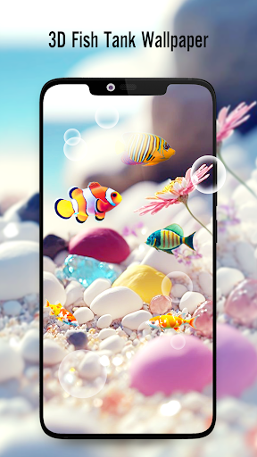 Fish On Screen 3D Wallpaper ekran görüntüsü