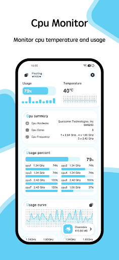 CPU Monitor - temperature ekran görüntüsü