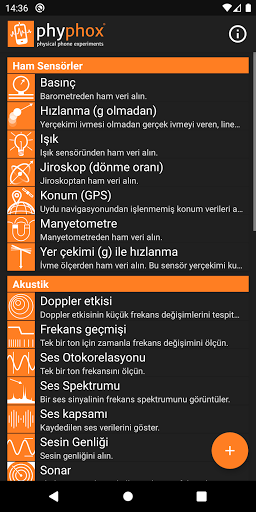 phyphox ekran görüntüsü