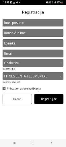 Fitness Centar Elemental ekran görüntüsü