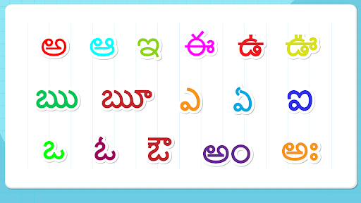Kids Telugu Alphabet Tracing ekran görüntüsü