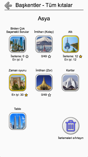 Başkentler - Coğrafya testi ekran görüntüsü