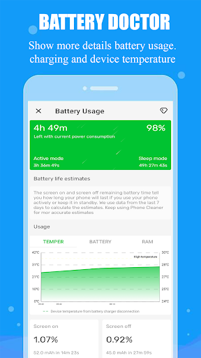 Battery Doctor, Battery Life ekran görüntüsü