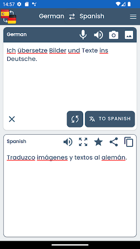 German Spanish Translator ekran görüntüsü