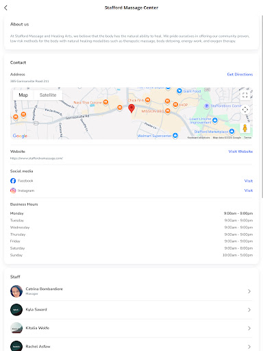Stafford Massage Center ekran görüntüsü
