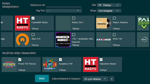 TV'de Radyo ekran görüntüsü