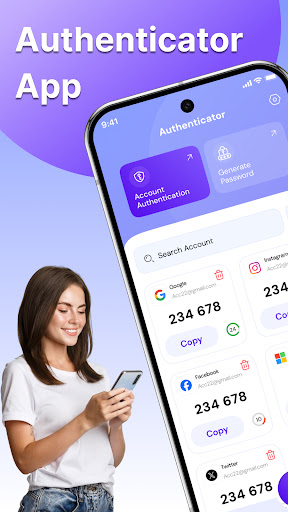 Authenticator App, OTP manager ekran görüntüsü
