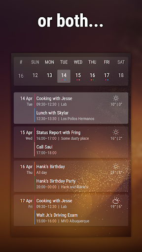 Event Flow Calendar Widget ekran görüntüsü