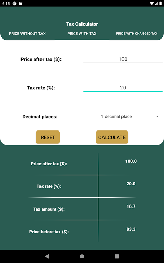 Tax Calculator ekran görüntüsü