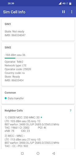 Sim Cell Info ekran görüntüsü