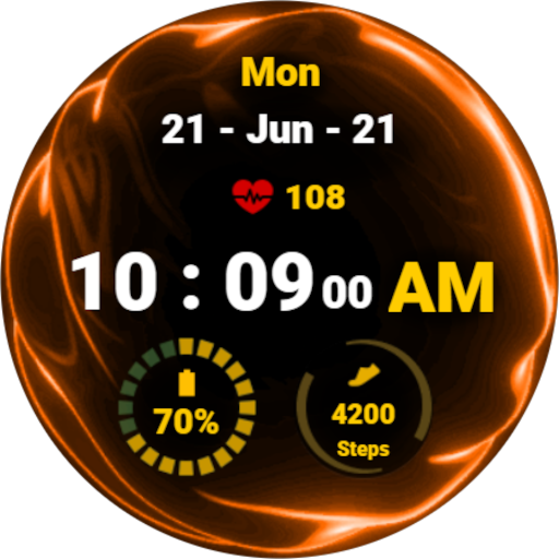 Fluid Orange Watch Face