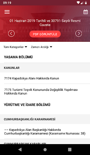 T.C. Resmi Gazete ekran görüntüsü