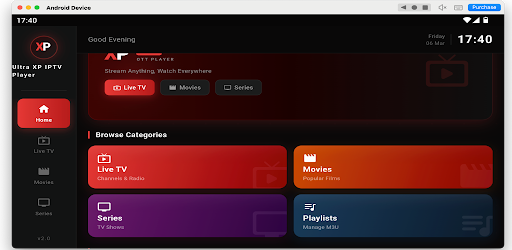 Ultra XP IPTV Player ekran görüntüsü